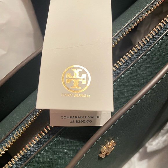 Tory Burch - emerson small top zip tote - jitney green - Picture 5 of 7